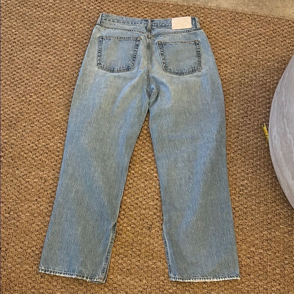 GRLFRND Blue Relaxed Fit Jeans with Distressed Details - Picture 6 of 12